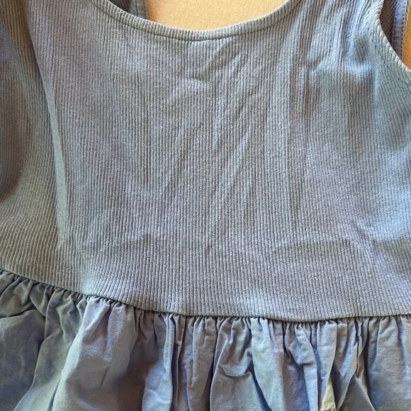 Zara Light Blue Ribbed Top - Picture 6 of 6